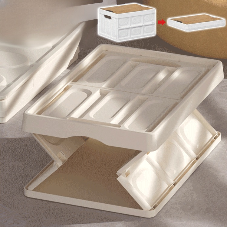 [멀티 수납] 나무뚜껑 다용도 접이식 수납함