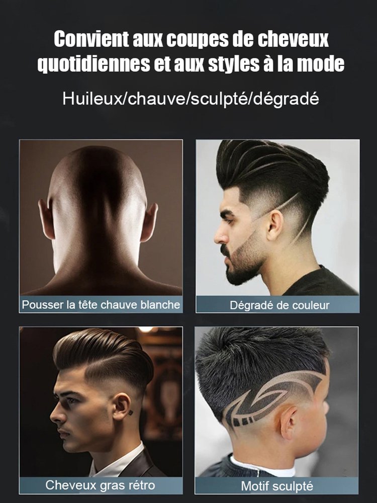 【Silencieux et sans blocage】Tondeuse électrique à huile pour la sculpture des cheveux.