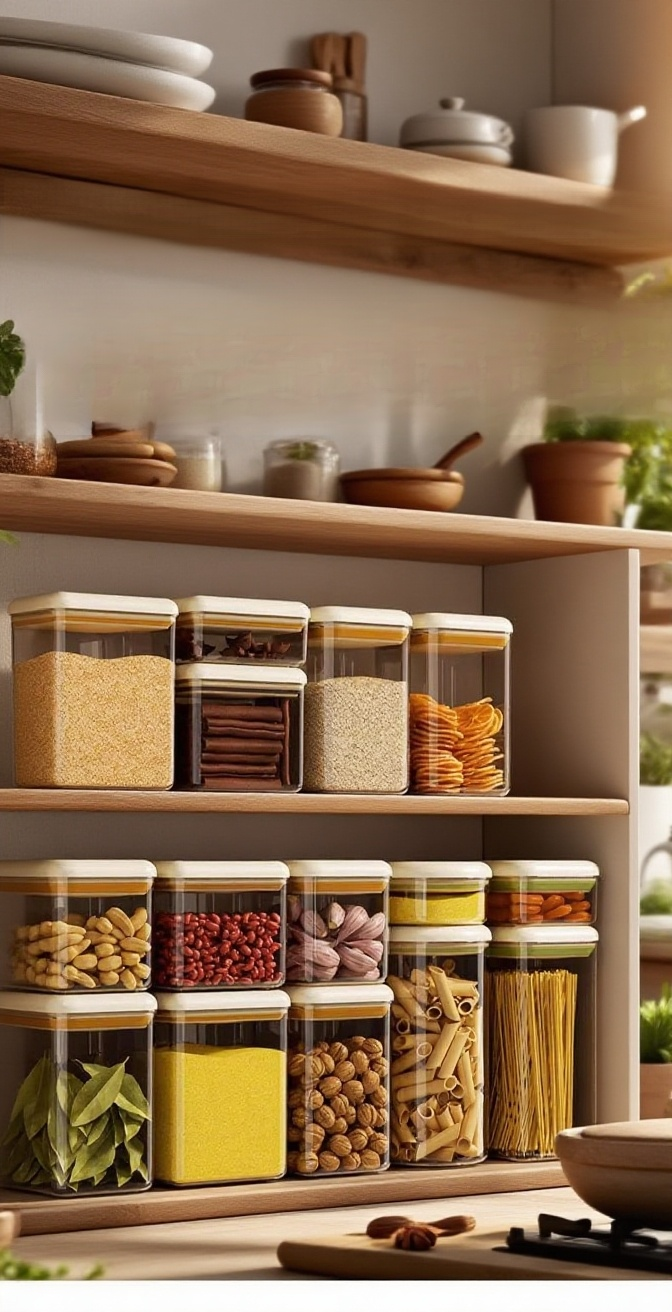 프레스형 밀폐 용기 뚜껑 닫는 장면