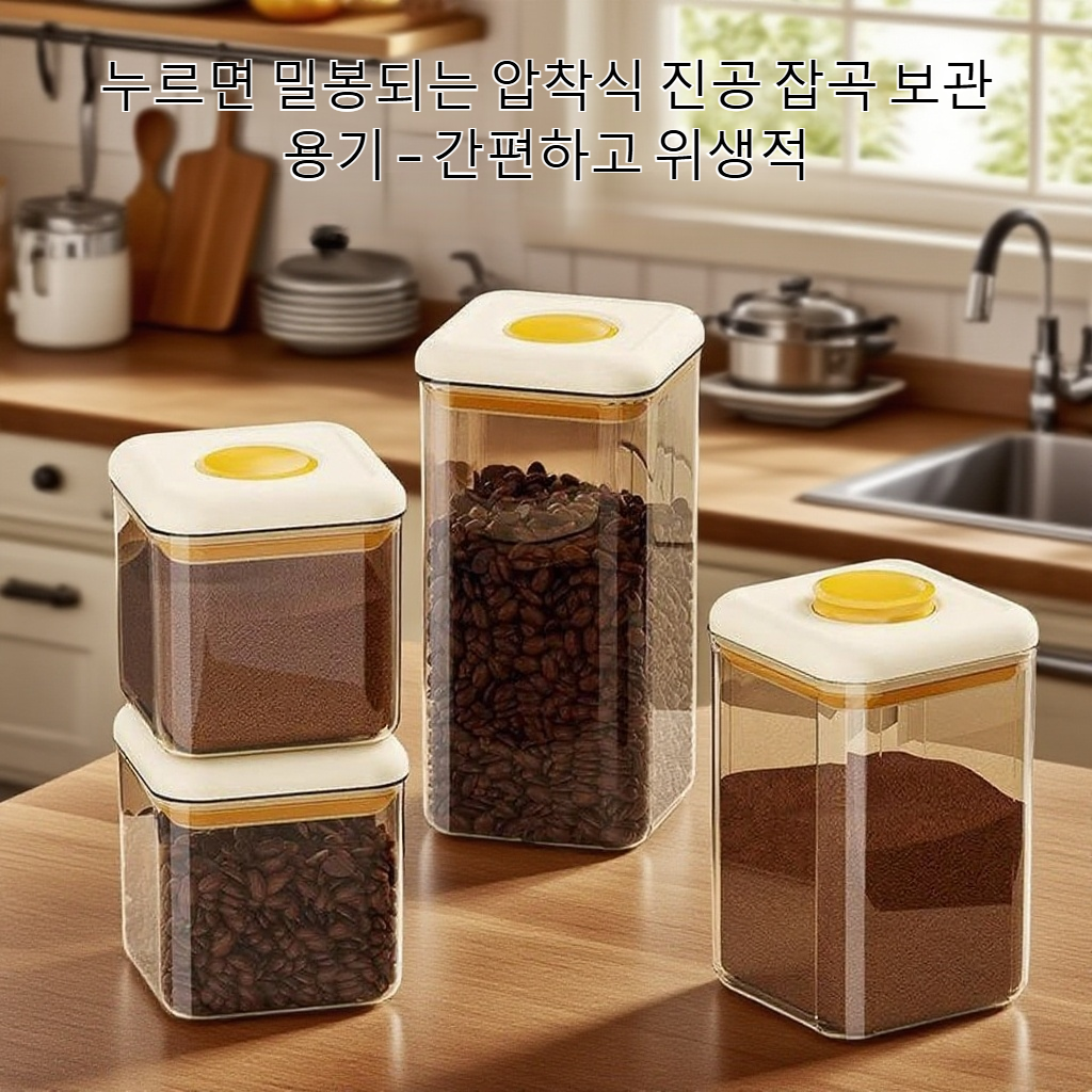 곡물 및 시리얼용 프레스형 밀폐 용기