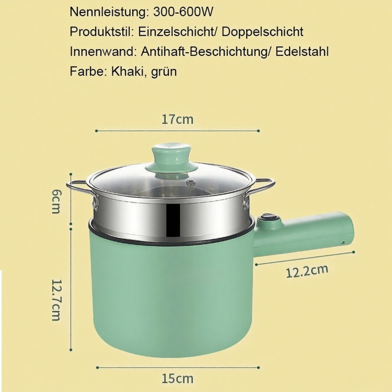 Multifunktionaler Einzel-Portionen-Antihaft-Elektrotopf