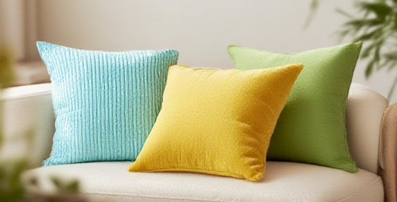 簡約時尚純色條紋抱枕枕套搭配沙發