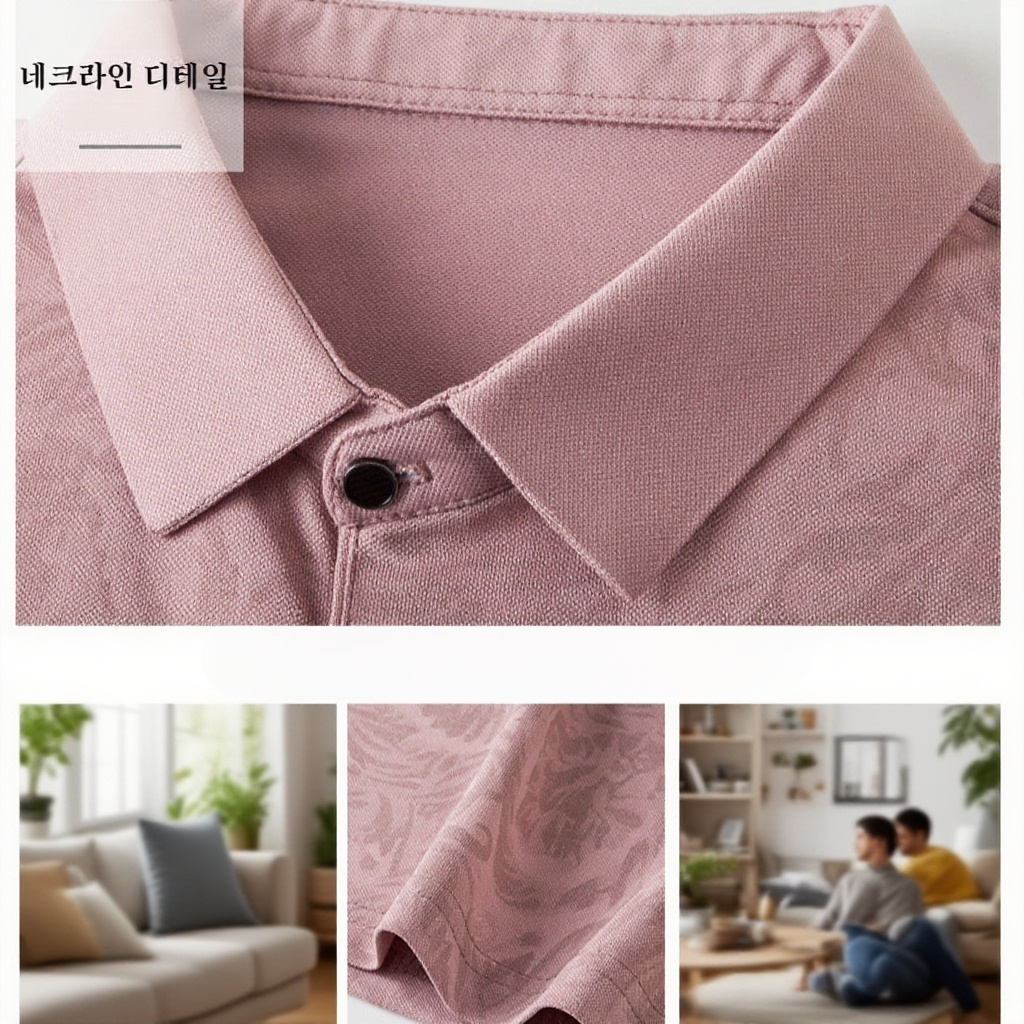 여름 비즈니스 캐주얼 남성 반팔 배기 얇은 티셔츠 프린트 터틀넥 아빠 상의