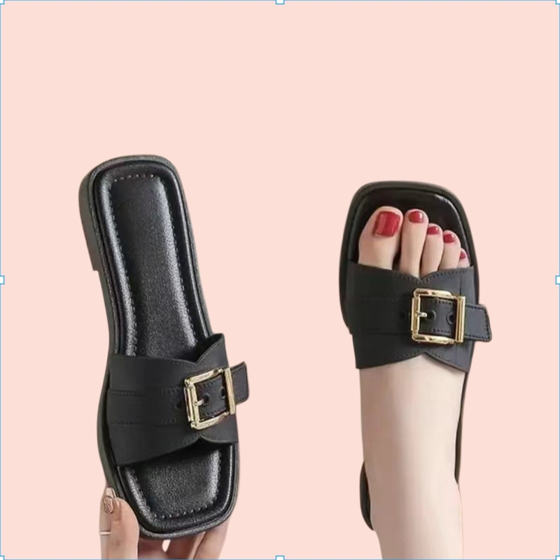 نعال نسائية للارتداء في الهواء الطلق في الصيف، نمط جديد، اتجاه الموضة، شبشب مسطح غير قابل للانزلاق