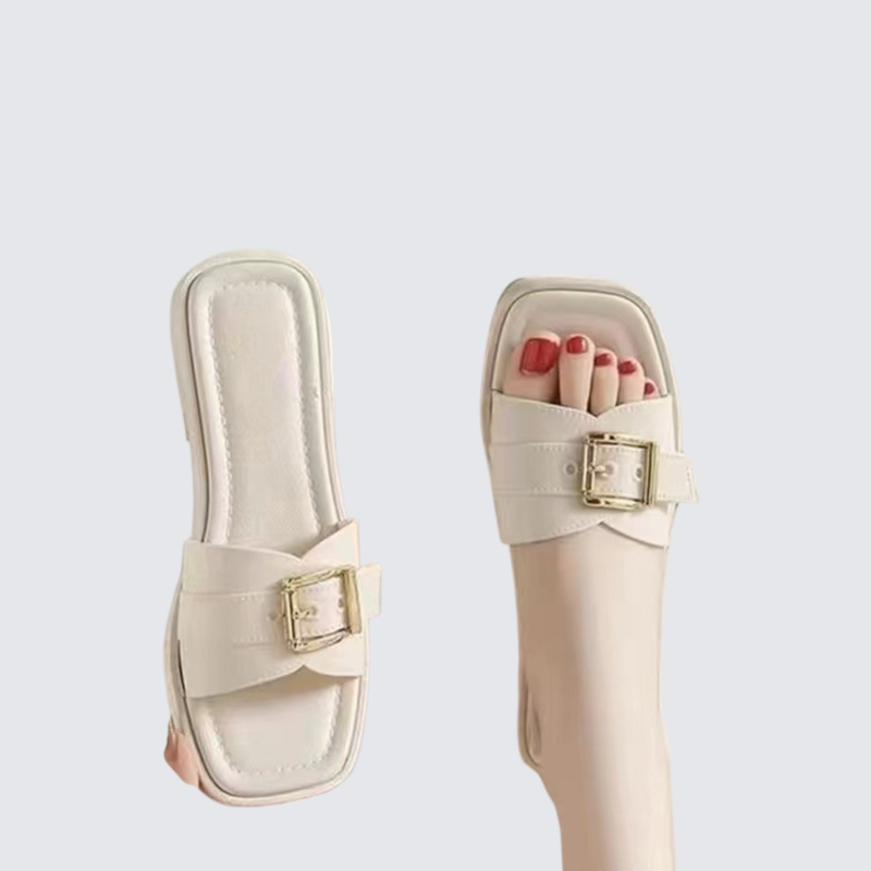 نعال نسائية للارتداء في الهواء الطلق في الصيف، نمط جديد، اتجاه الموضة، شبشب مسطح غير قابل للانزلاق