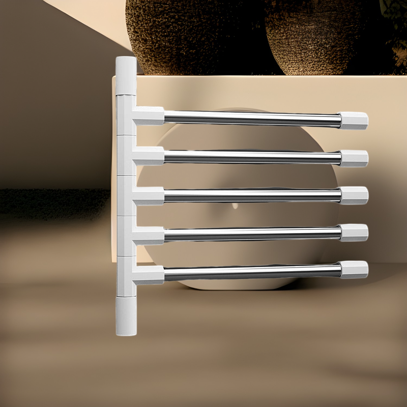 バスルームパンチフリー壁掛け回転タオルラックバスルームラック多層吊り下げロッドトイレ吊り下げ折りたたみ