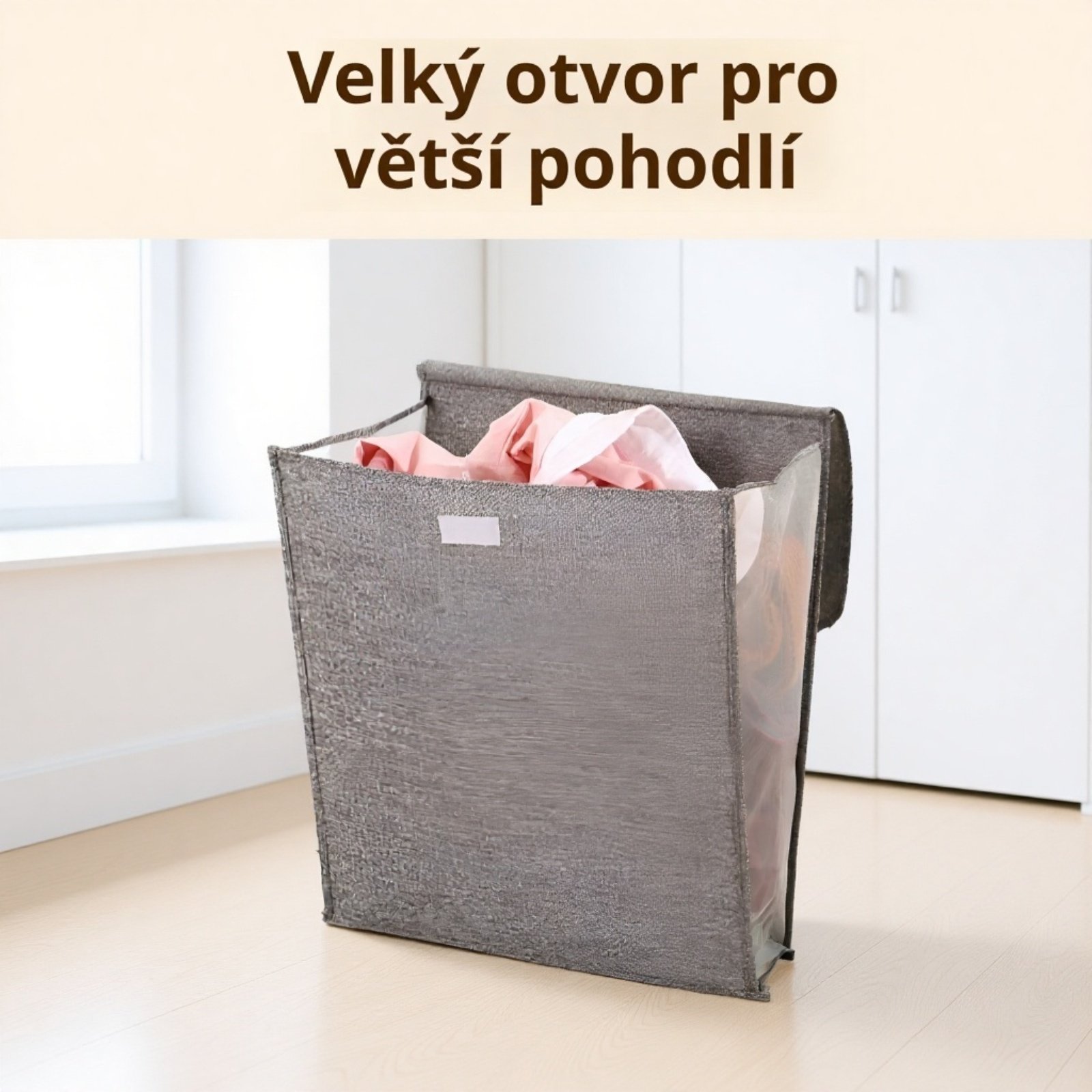 Skládací textilní koš na prádlo s velkým objemem