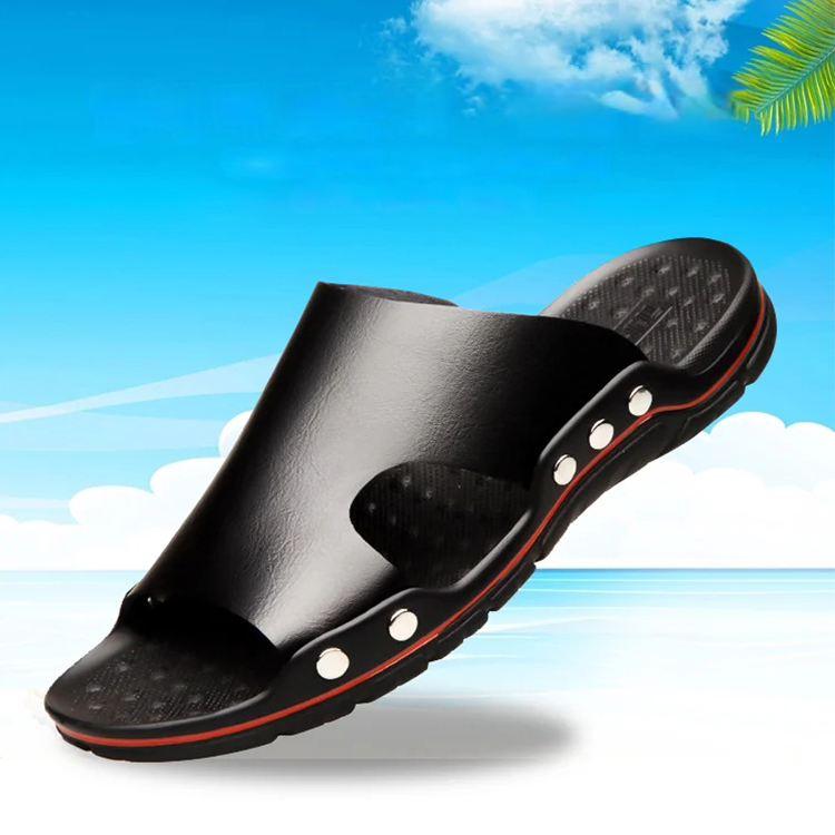 남성용 가죽 슬리퍼