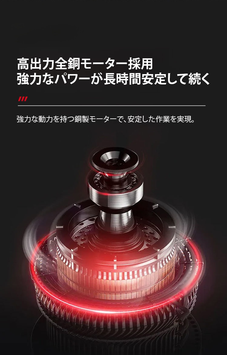 人間工学設計のグリップ付き電動ドリル