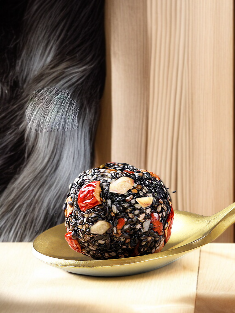 クルミとゴジベリーの黒ゴマ団子