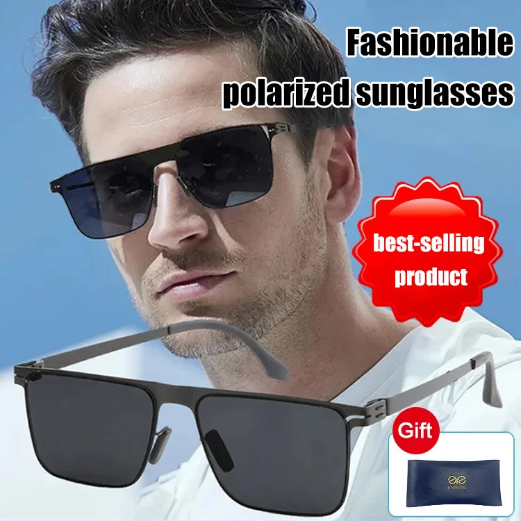 Fashionable square frame polarized sunglasses