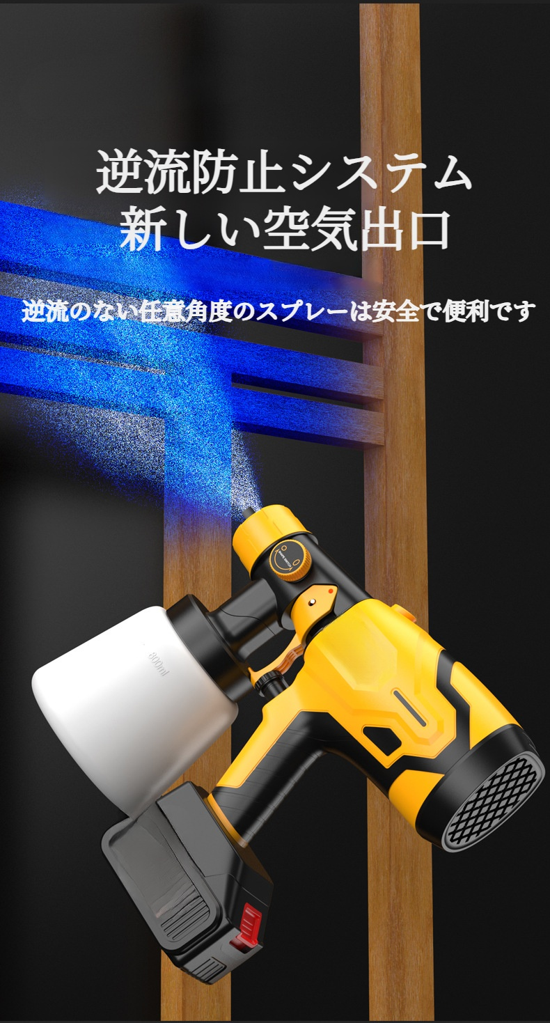高性能モーター搭載のスプレーガン