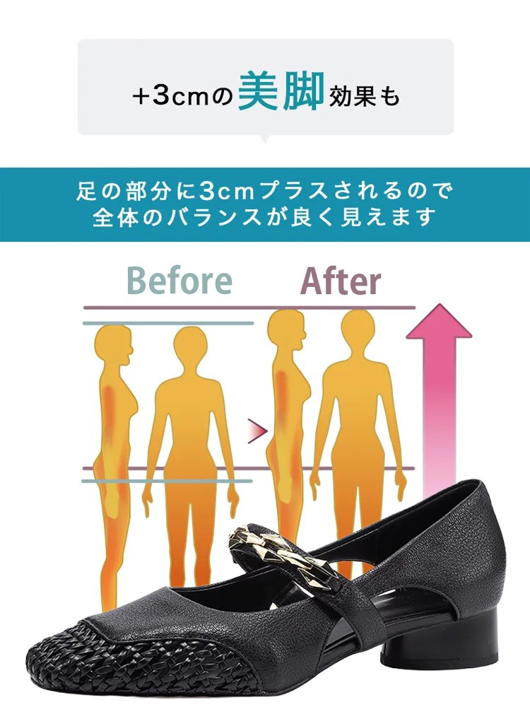 【疲れない3cmローヒール】フランス風の透かし編みレザーサンダル