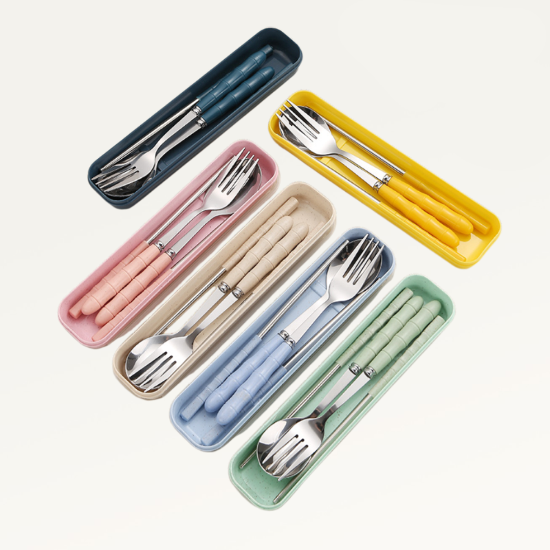 스테인리스 휴대용 식기 3종 세트