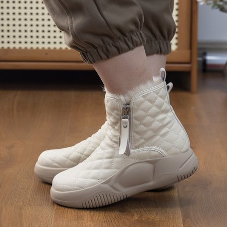 핫템 통굽 모피 일체 미끄럼 방지 스노우 부츠