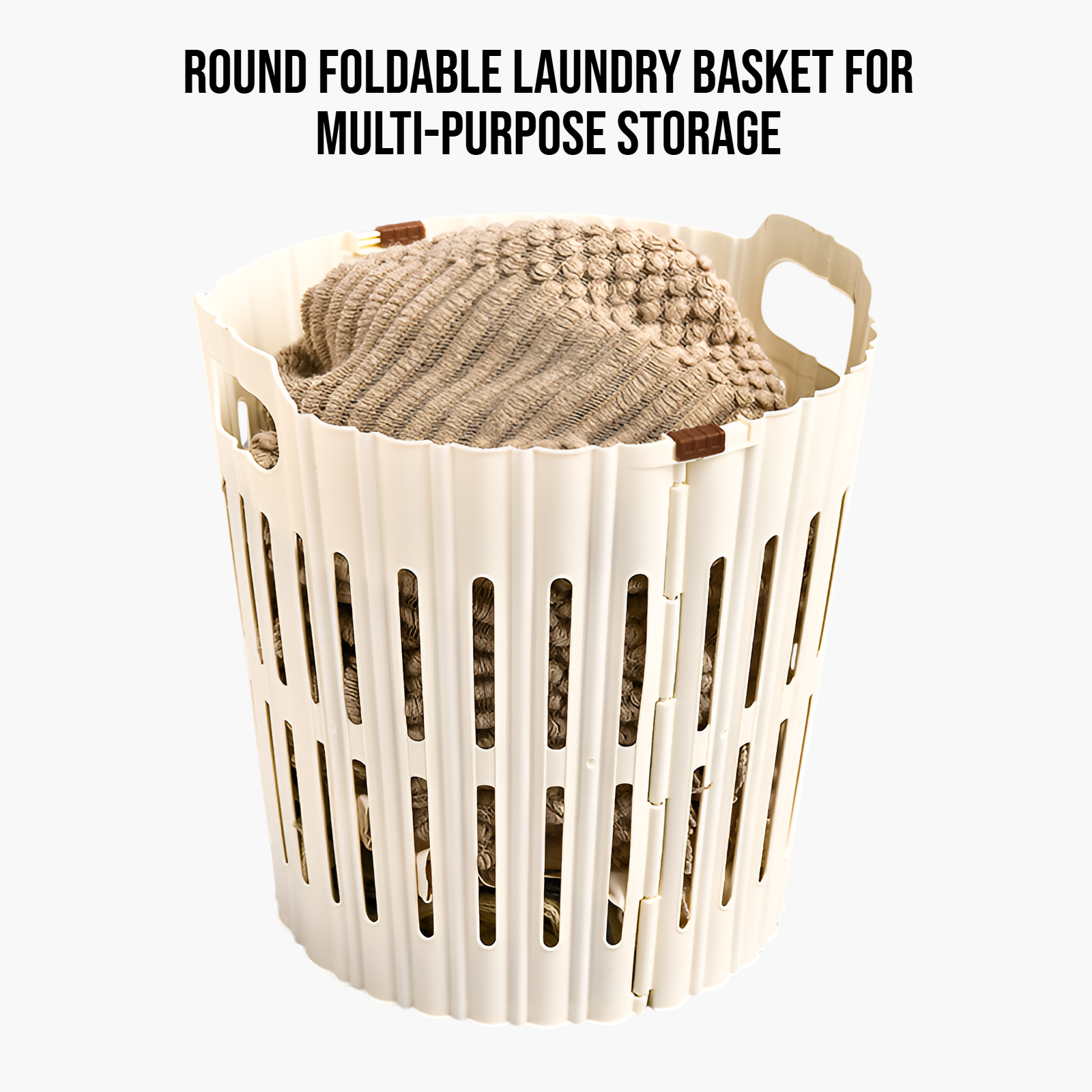 Household folding laundry basket