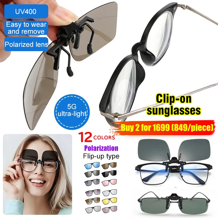 Ultra-light polarized sunglasses clip-on for men and women