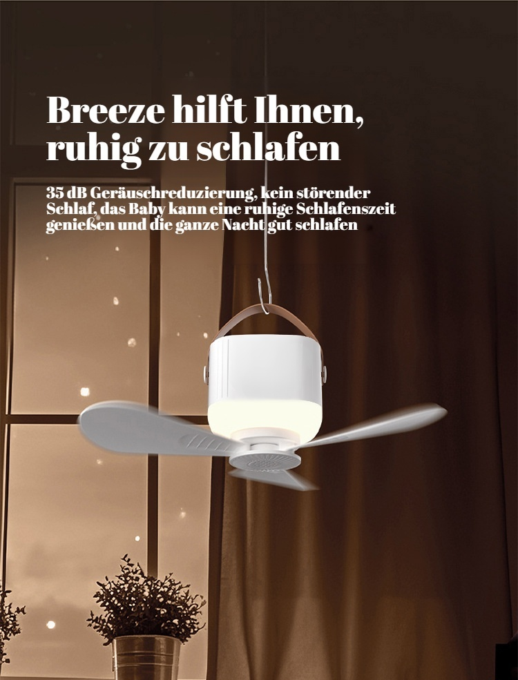Multifunktionaler Ventilator mit LED-Licht im Outdoor-Einsatz