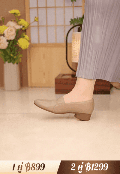 รองเท้าหนังแท้พื้นนุ่มสำหรับผู้หญิง ปรับรูปเท้า