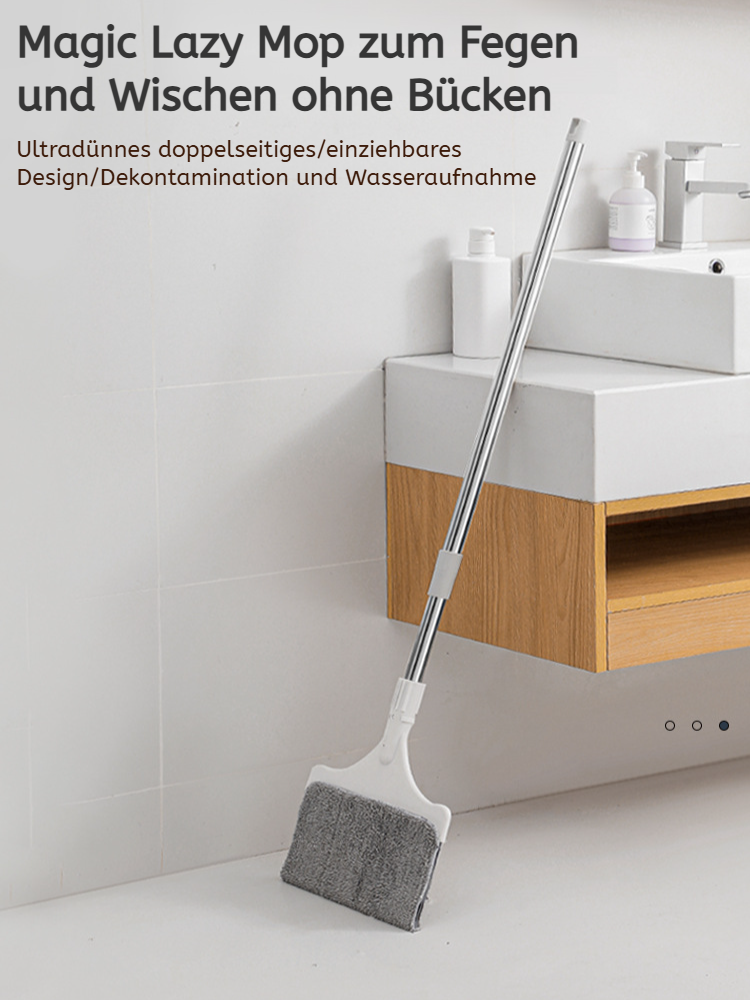 Teleskopischer 2-in-1 Faulenzer Wischmopp mit verstellbarem Stiel