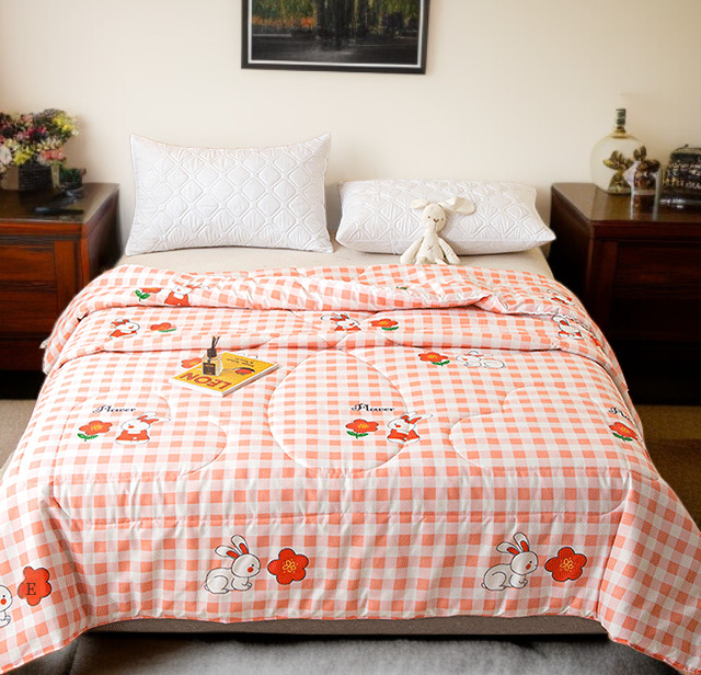 空調キルト抗菌サマーキルトシート 学生寮ダブル薄型キルト 肌に優しい大豆繊維のサマーキルト