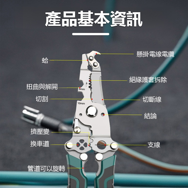 可折疊多功能剝線鉗