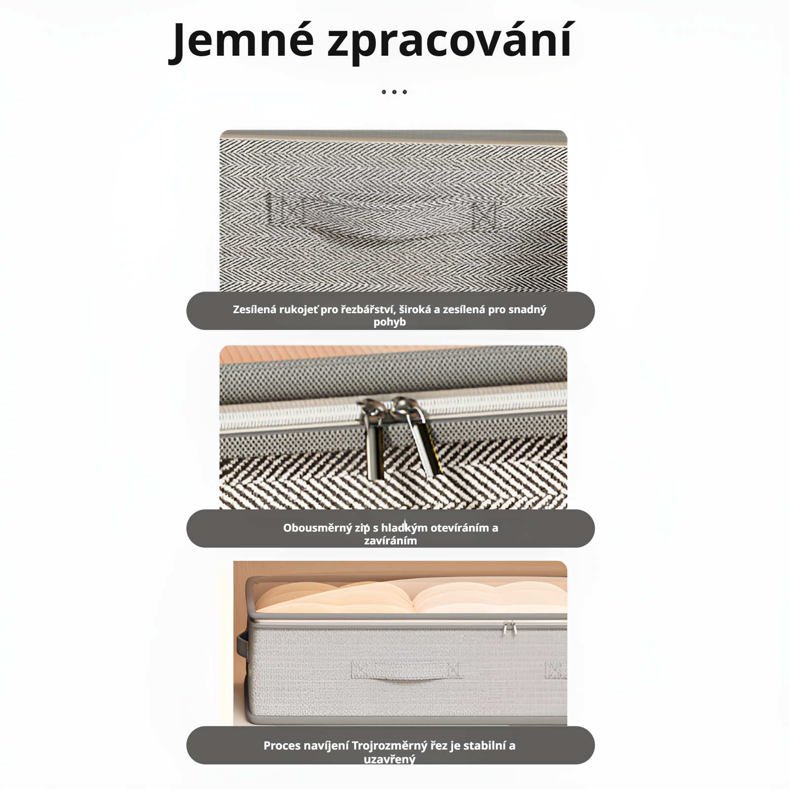 Úložný box pod postel v moderní ložnici