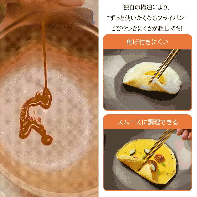 【陶土+鉄】焦げ付き防止フライパン