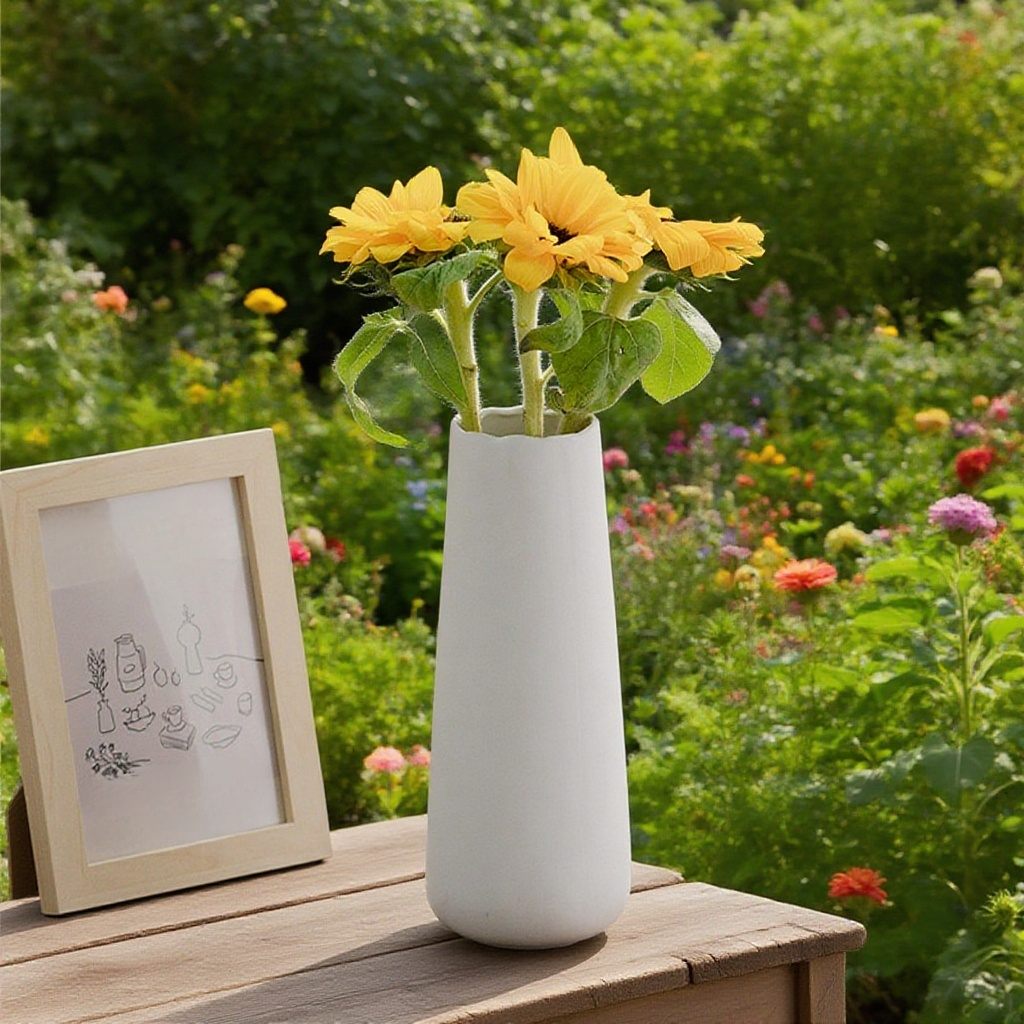 Severská bílá váza na sušené květiny