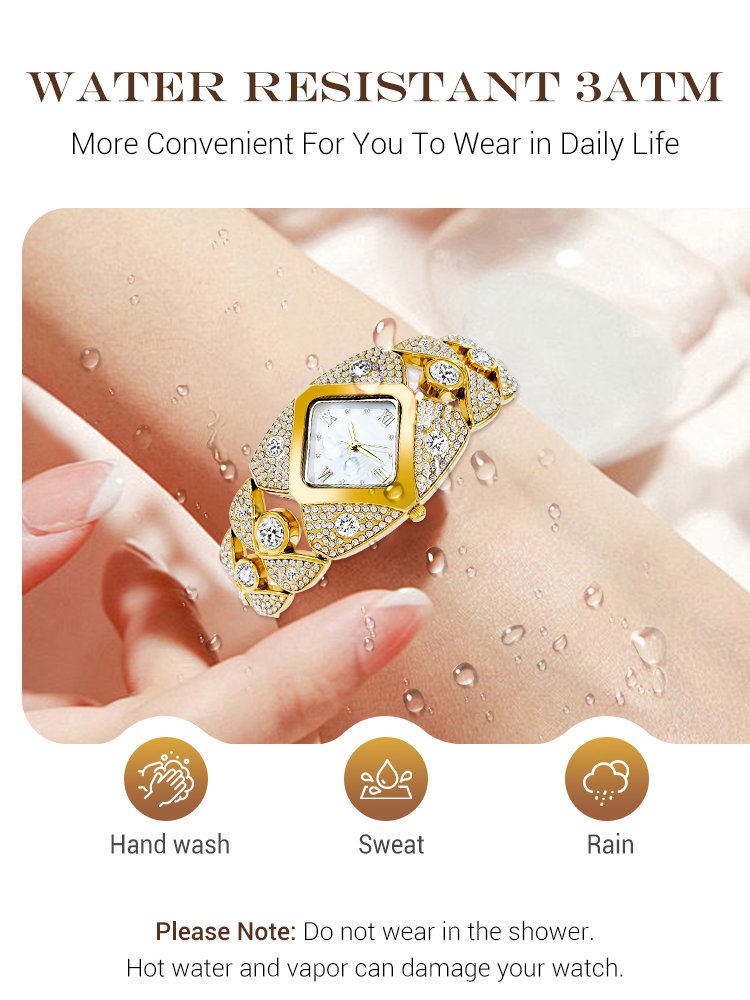 Luxury full diamond ladies quartz watch