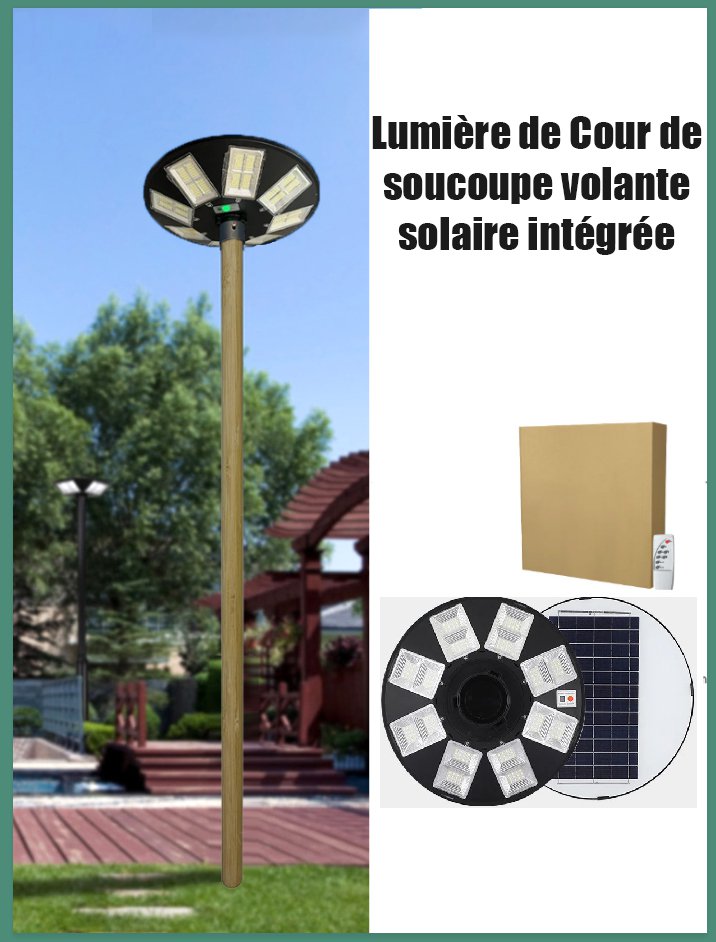 Lumière de Cour de soucoupe volante solaire intégrée