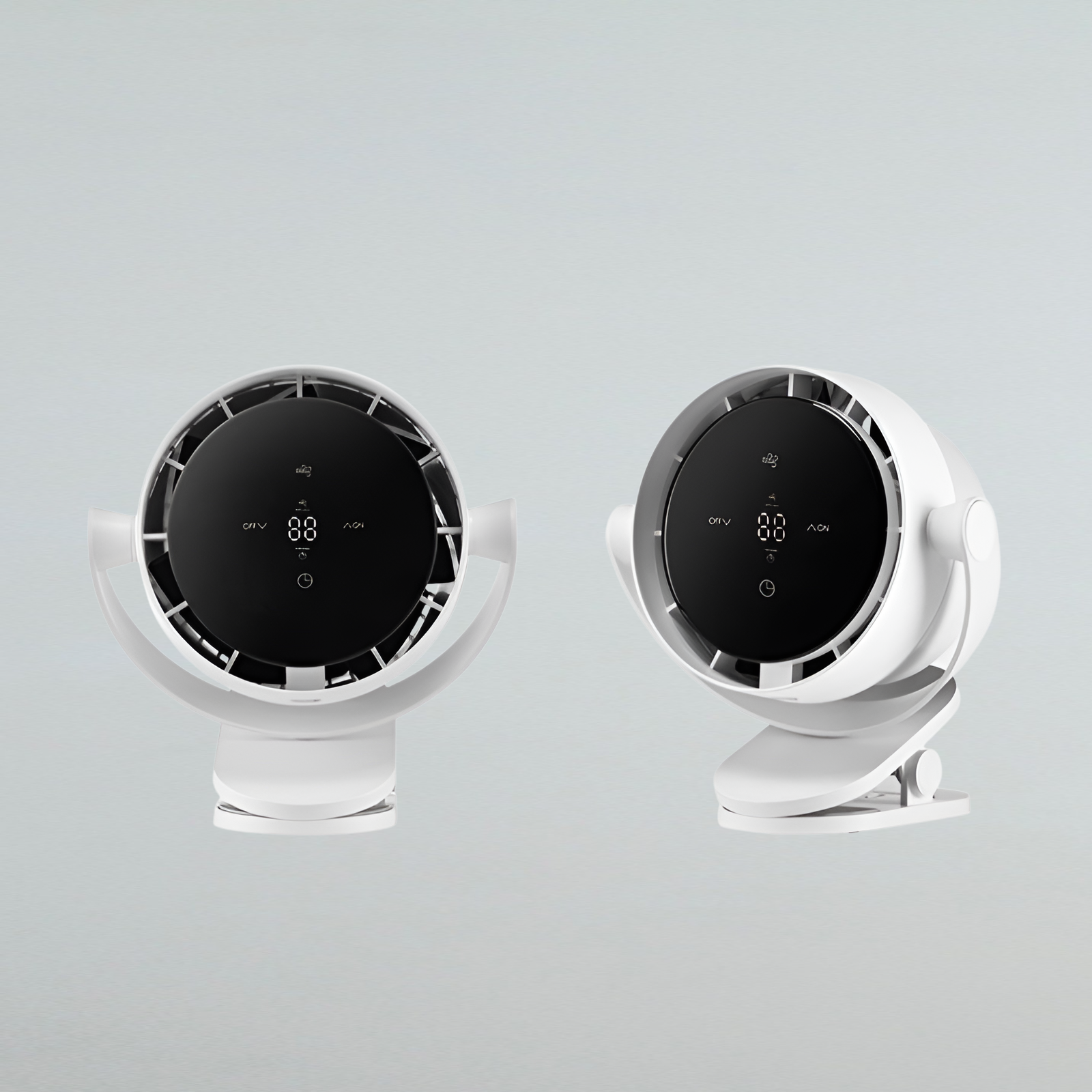 新しいタッチデスクトップファンUSB壁掛け電動ファンデジタルディスプレイ小型ファンホーム100スピード高速クリップファン