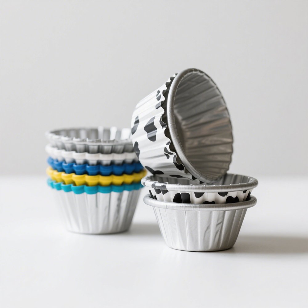 使い捨てアルミホイル製ベーキングカップのセット