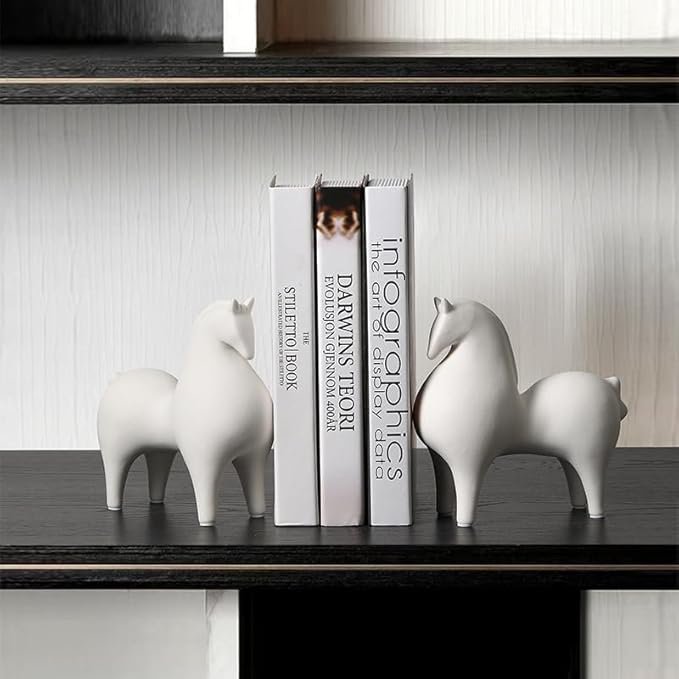 현대 미니멀리스트 세라믹 화이트 호스 거실 홈 오피스 장식