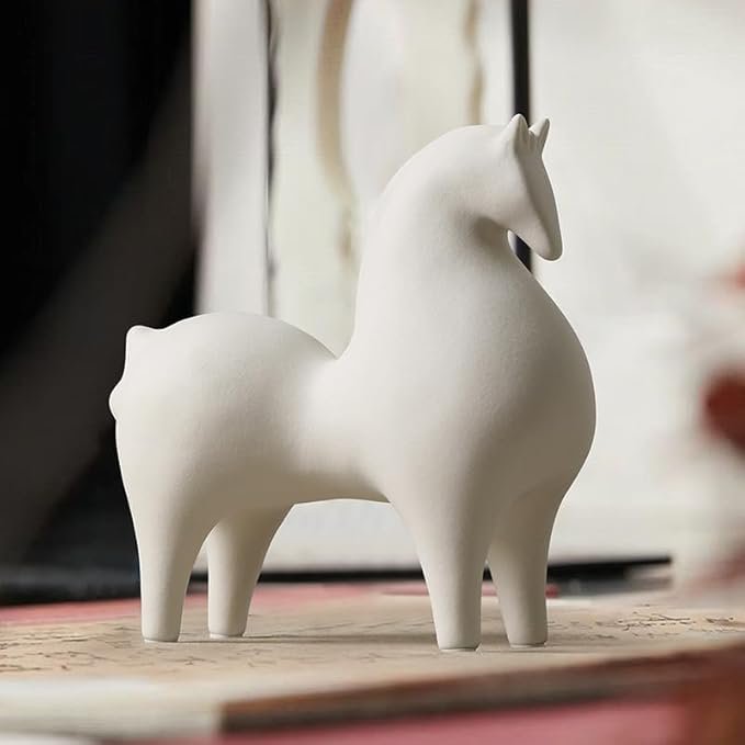 북유럽 스타일 세라믹 화이트 호스 소품