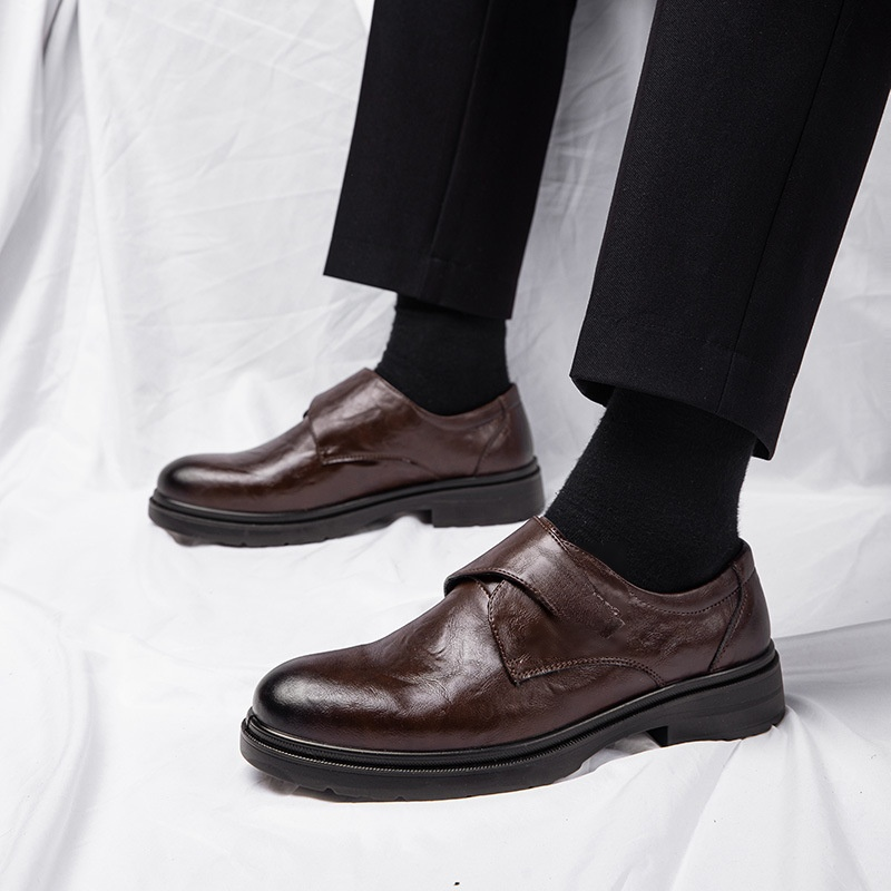 천연 소가죽 빈티지 슬립온 캐주얼 구두