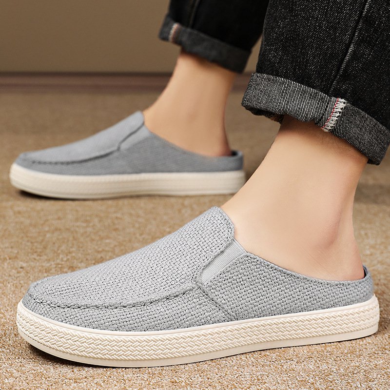 メンズ向け夏用通気性カジュアルスリッポンシューズ