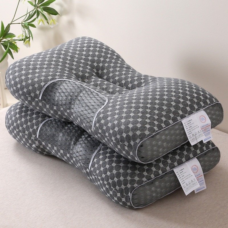 Fluffy Breathable Massage Pillow, High Elasticity Sleep Aid, Ergonomic Design