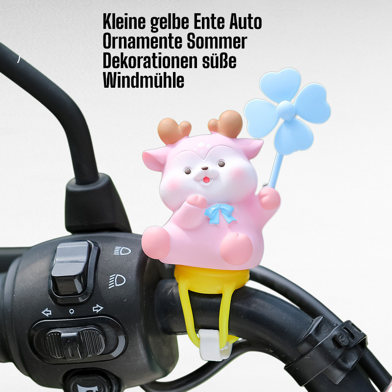 Kleine gelbe Ente Auto Ornamente Sommer Dekorationen süße Windmühle