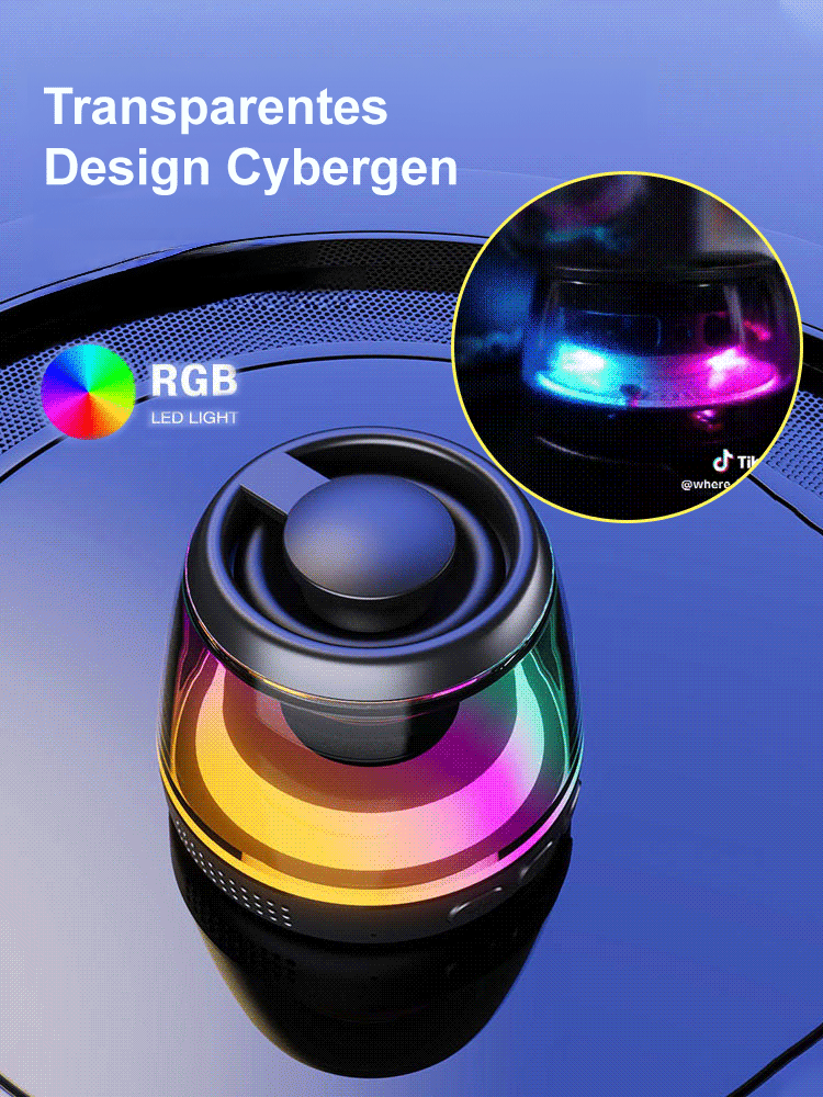 Magnetischer Bluetooth-Lautsprecher mit RGB-Farblicht.