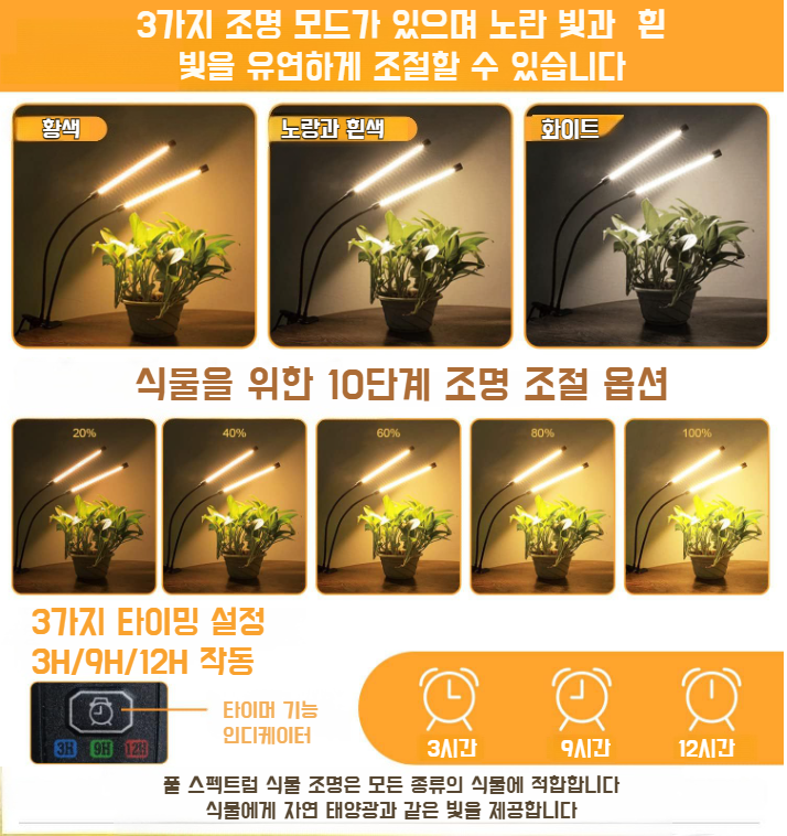 다양한 실내식물에 적합한 보광등