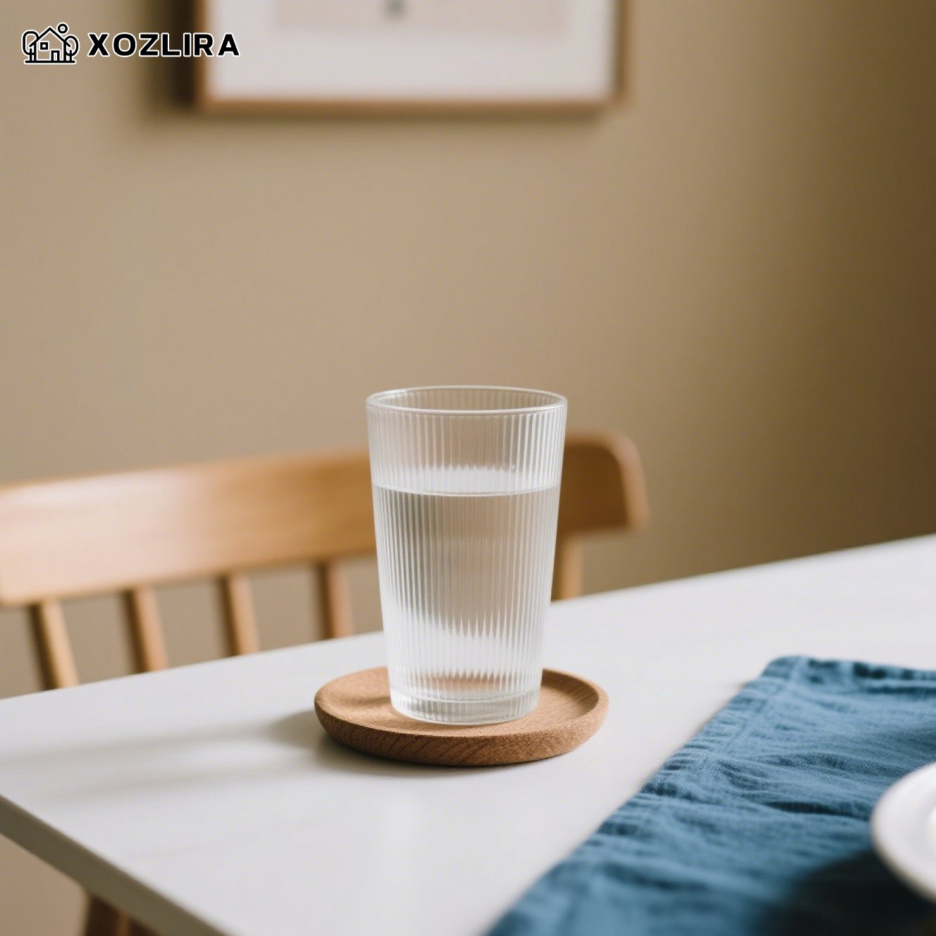 심플한 투명 유리 가정용 물컵