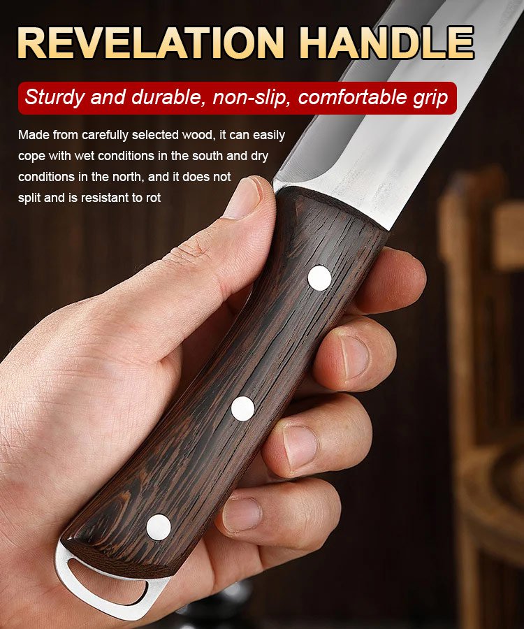 Hand forged meat knife cuts meat like tofu