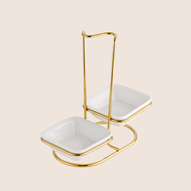 Stainless steel titanium plated golden spoon storage rack