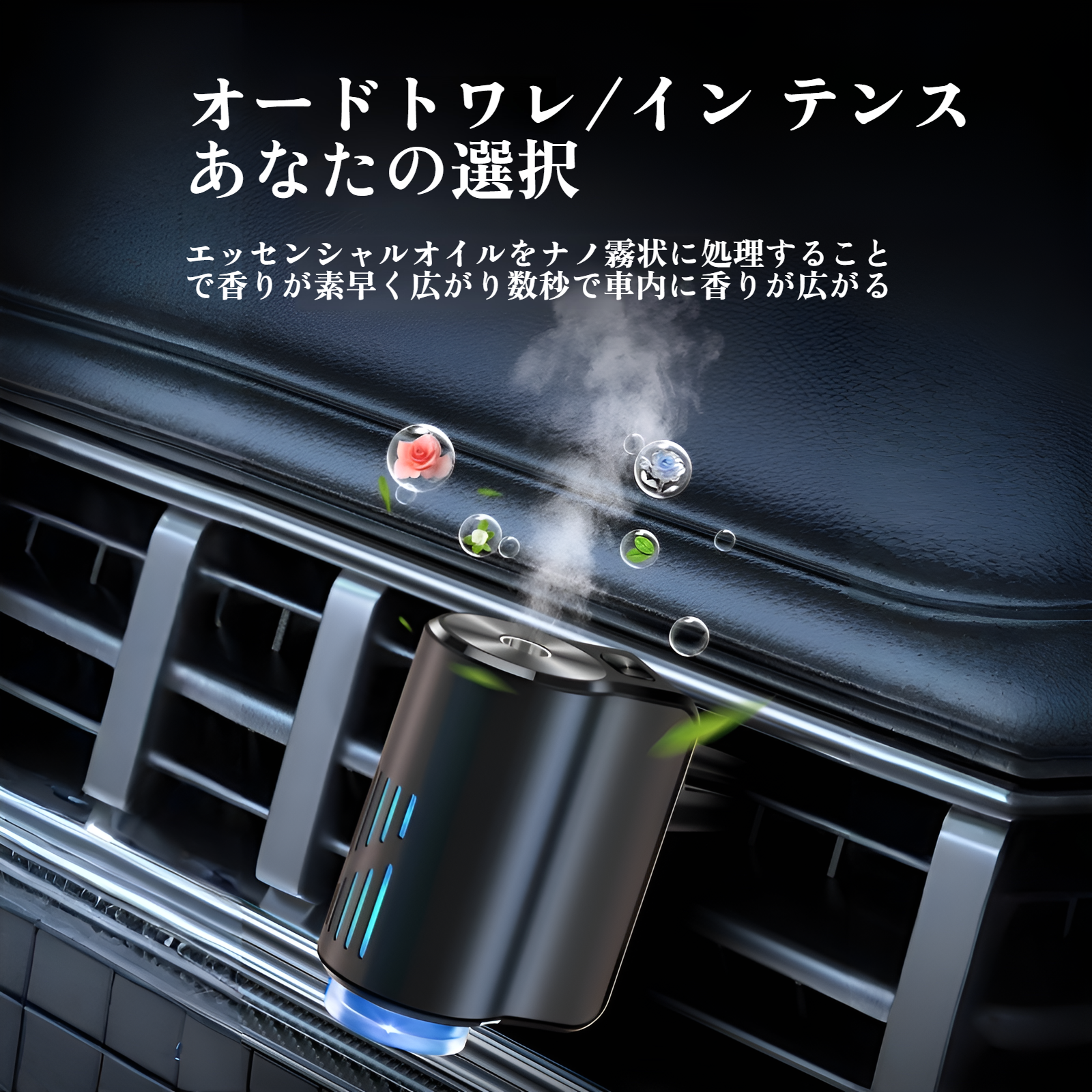 スマートエアアウトレット車のアロマセラピーマシンアルミ合金自動スプレーディフューザー車内装飾長期的なメンズライトフレグランス