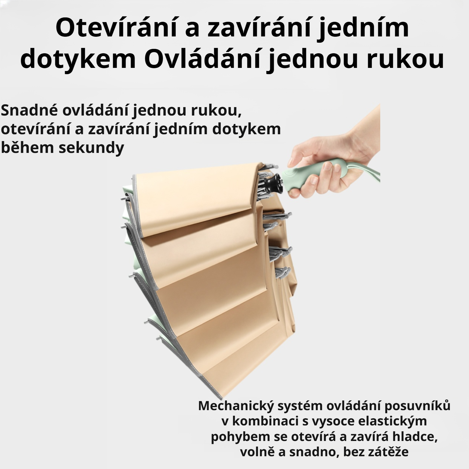 Český: Automatický skládací deštník s deseti žebry