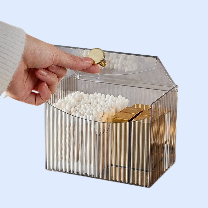 Desktop Makeup Organizer for Cotton Swabs, Cotton Pads, and Beauty Sponges