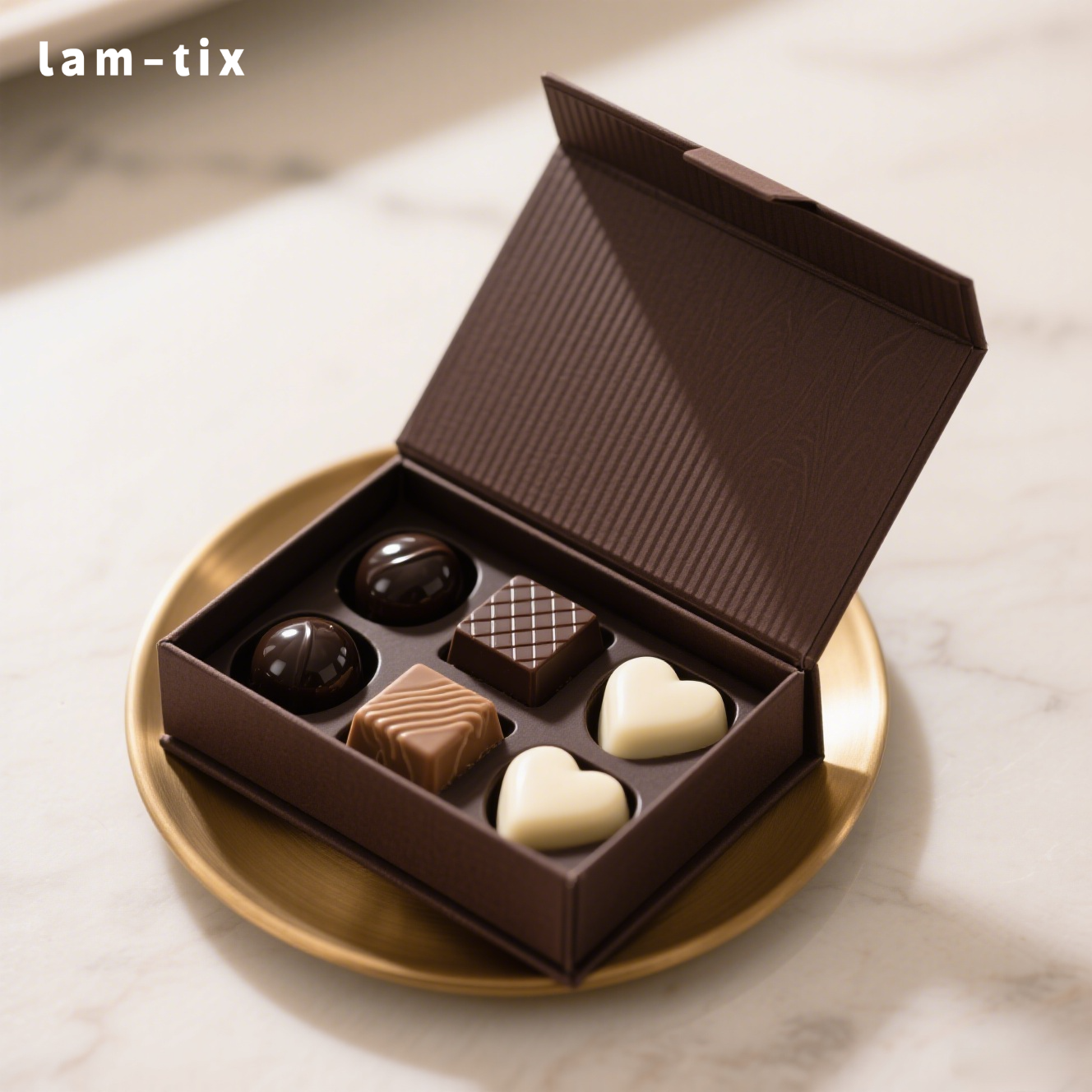 Κουτί με μπράουνις σε σχήμα καρδιάς σοκολάτας