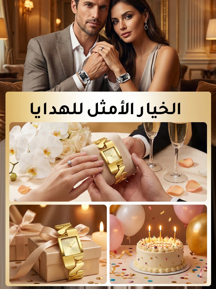ساعة سوار زوجية بآلية سويسرية من العصور الوسطى بالكوارتز