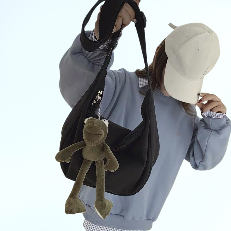 กระเป๋าคาดไหล่ผ้าแคนวาสสำหรับผู้หญิงและผู้ชาย กระเป๋าคาดไหล่สำหรับนักเรียนหญิง